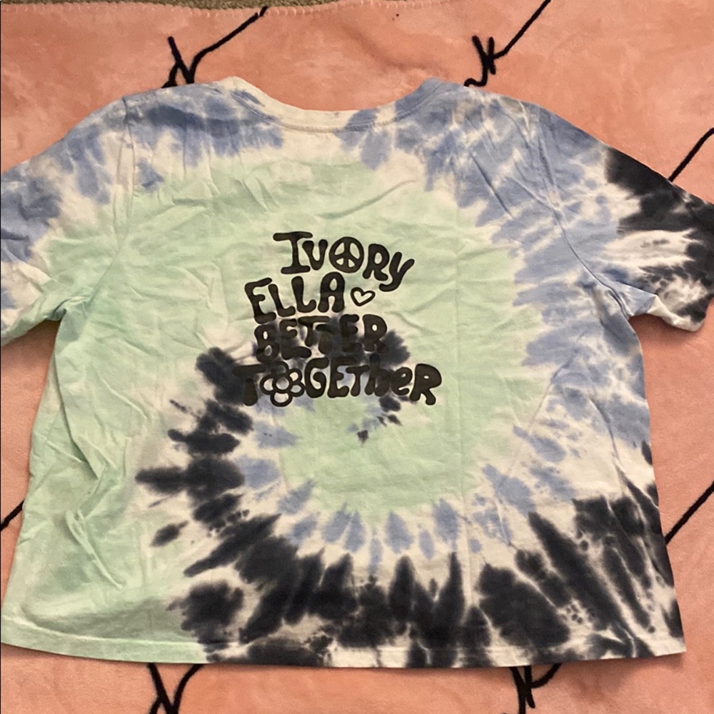 Ivory Ella Tie-Dye Short Sleeve Tee - Blue and White